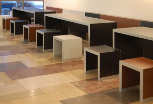YES ARCHITECTURE., Hochschule München, Sitzmöbel, Innenansicht