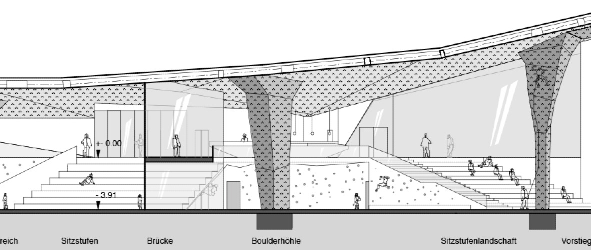 YES ARCHITECTURE., Kletterhalle Bruneck, Außenansicht