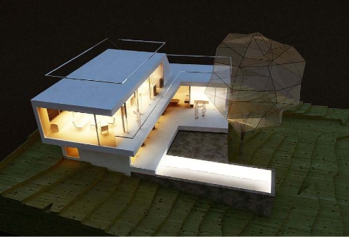 YES ARCHITECTURE., Einfamilienhaus, Icking, Vogelperspektive