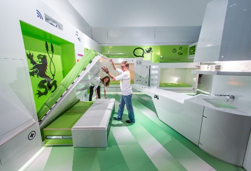 YES ARCHITECTURE., YouthLab, Jugendherberge, Innenansicht